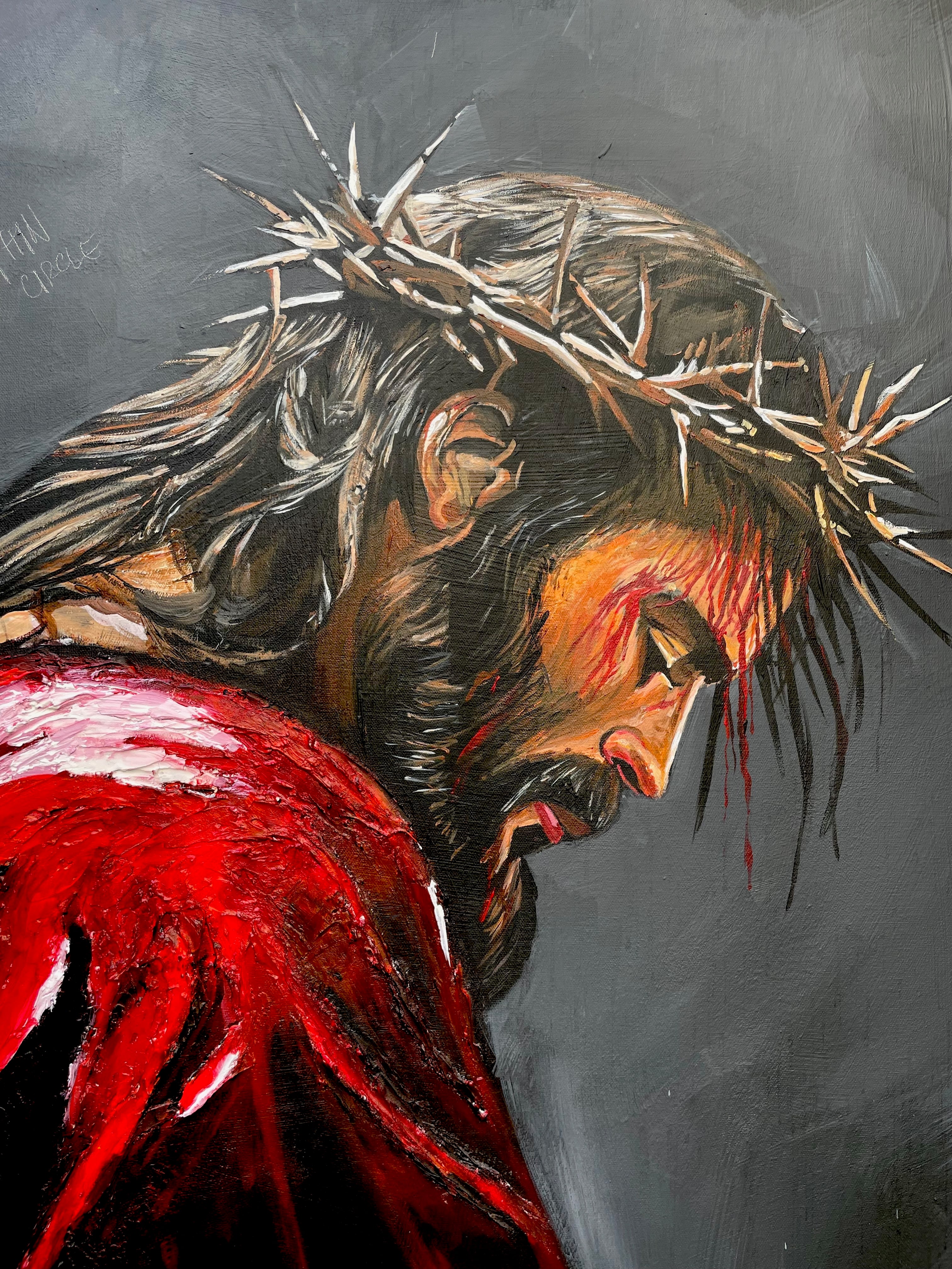 Jesus Christ in a red Coat