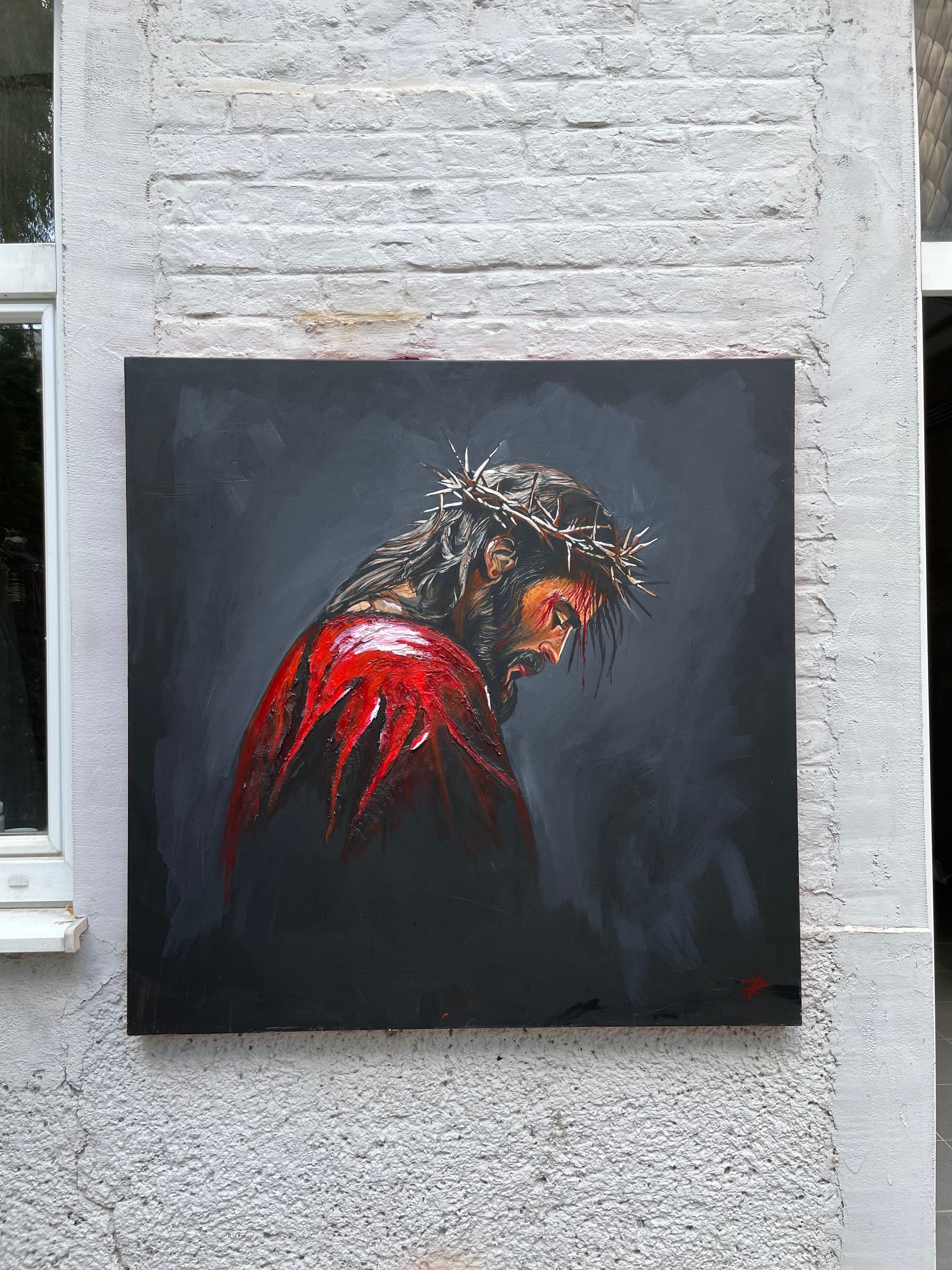 Jesus Christ in a red Coat