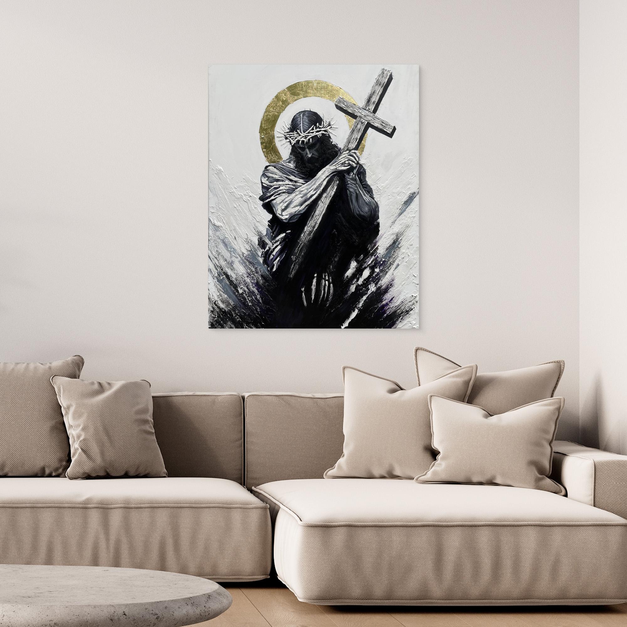 Jesus defeating Satan